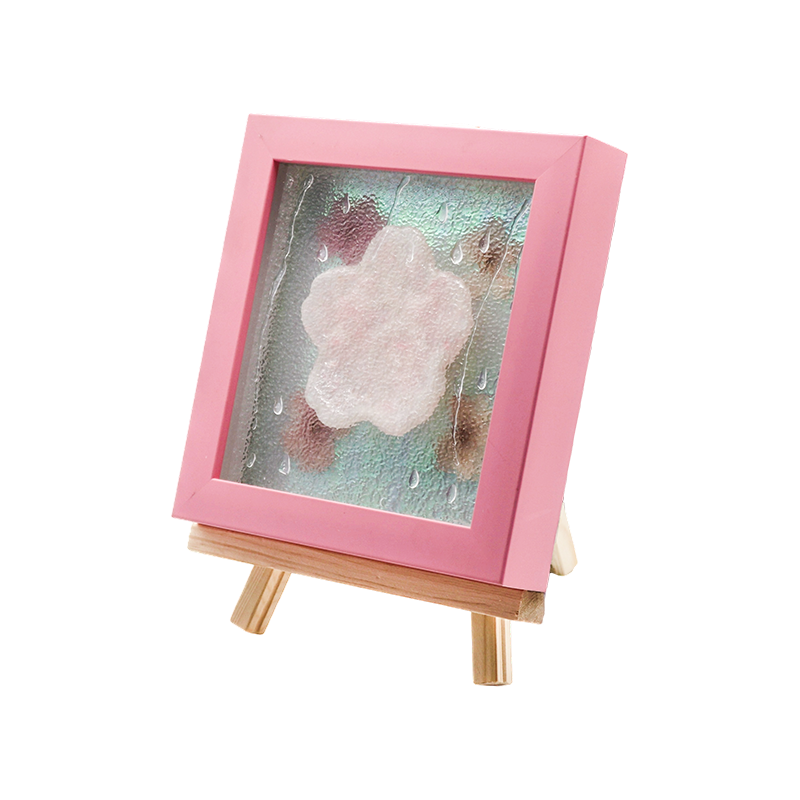 Ramă din lemn galben Cherry Blossom Art Lamp-Yozakura Rain