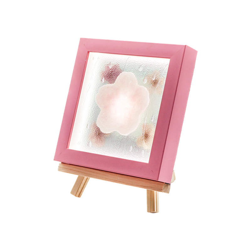 Ramă din lemn galben Cherry Blossom Art Lamp-Yozakura Rain