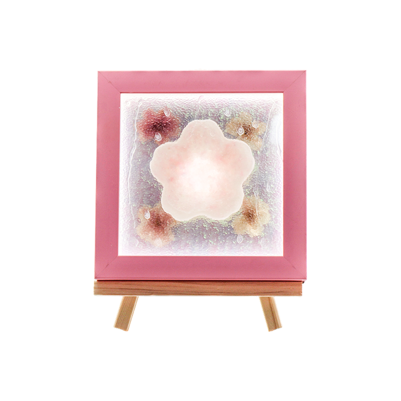 Ramă din lemn galben Cherry Blossom Art Lamp-Yozakura Rain