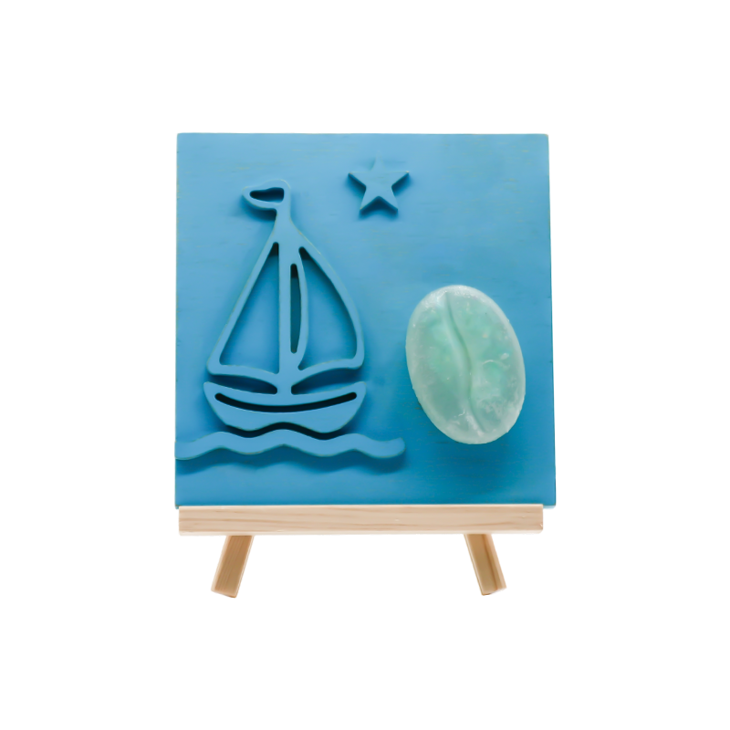 Lampă din lemn sculptat din bambus pentru barca cu pânze de culoare ocean - Sail Shadow Baking
