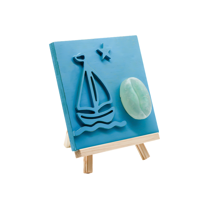 Lampă din lemn sculptat din bambus pentru barca cu pânze de culoare ocean - Sail Shadow Baking