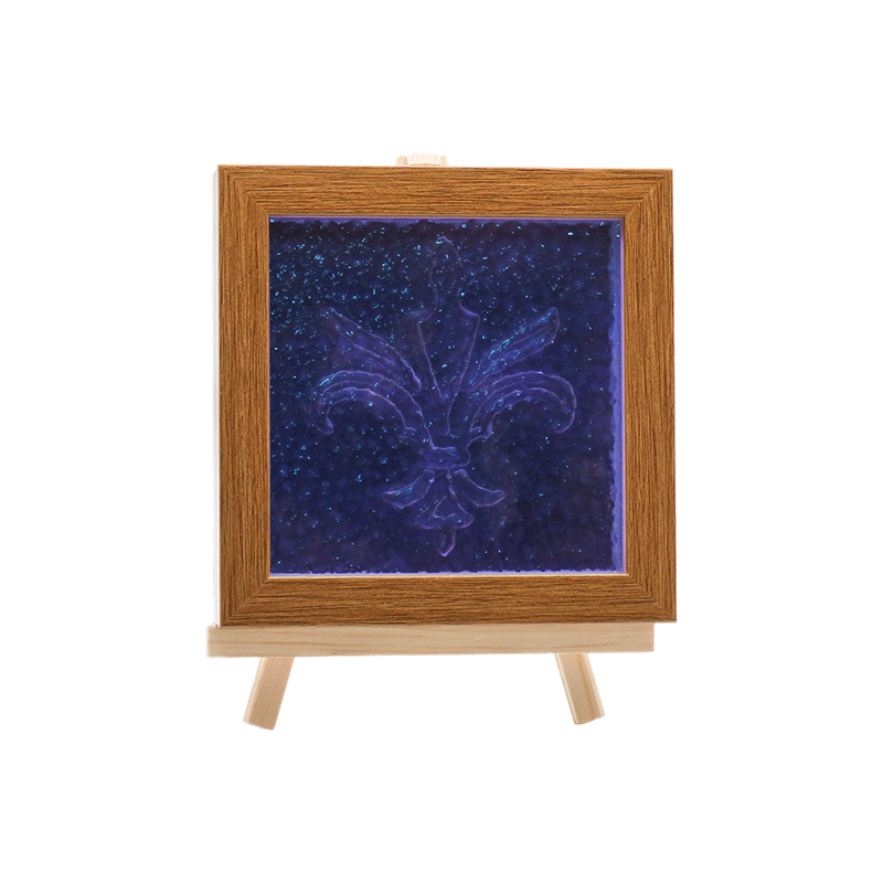 Lampă de cristal cu textura pătrată roz și violet-Floarea Edenului