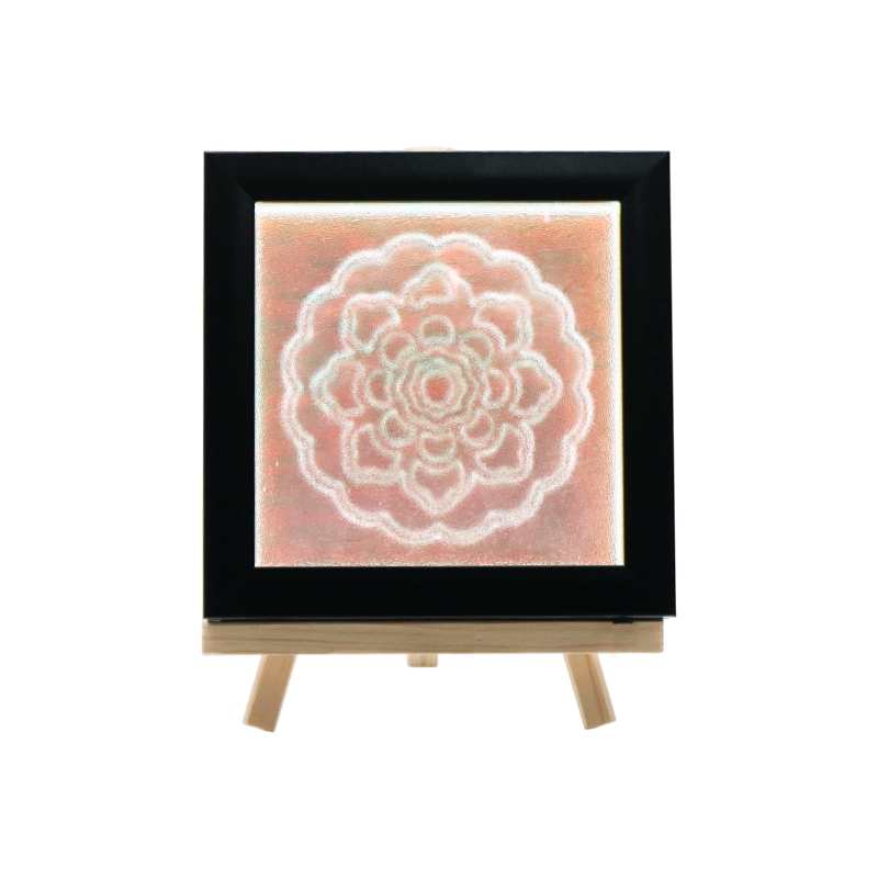 Lampă de cristal alb cu model de flori albastre - Tianxiang Ripples