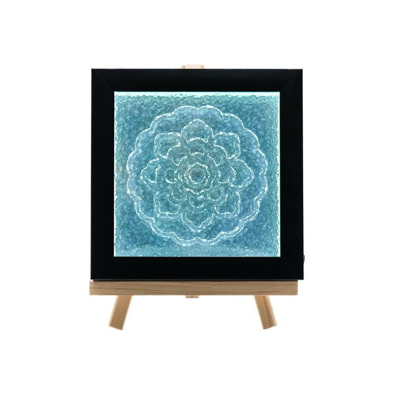 Lampă de cristal alb cu model de flori albastre - Tianxiang Ripples