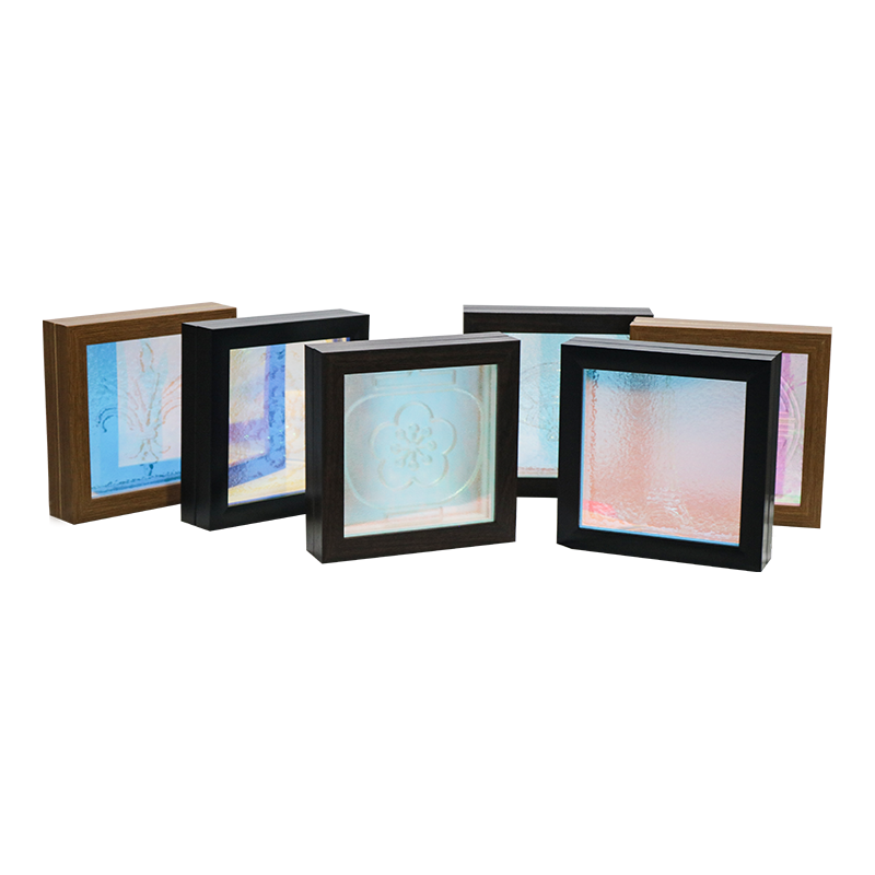 Lampă de cristal alb cu model de flori albastre - Tianxiang Ripples