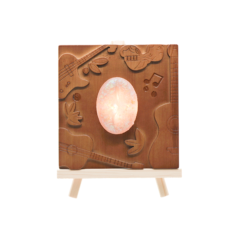 Maro închis fund de bustean muzica relief lemn art lampă-lemn rima