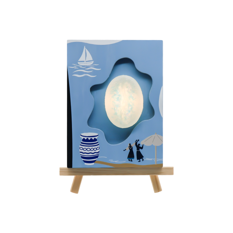Ocean Wind Turing Boabe de cafea Relief Lemn Artă Lampă-Light of Love Sea