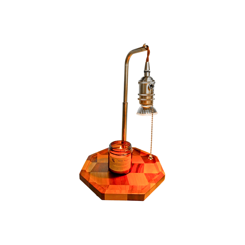 Lampa Retro Incalzitoare Lumanari Cu Alama Si Lemn - Zori Aurii